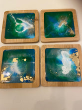 Load image into Gallery viewer, Resin &amp; Bamboo Coasters
