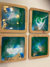 Load image into Gallery viewer, Resin &amp; Bamboo Coasters
