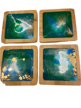 Load image into Gallery viewer, Resin &amp; Bamboo Coasters
