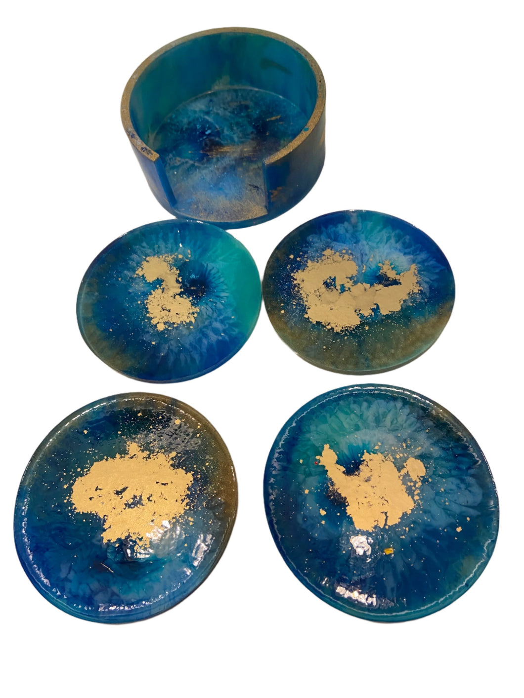 Resin Coasters & Holder
