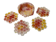 Load image into Gallery viewer, Resin Honeycomb Coasters &amp; Holder
