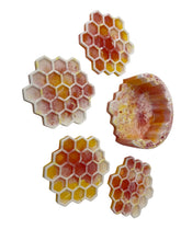 Load image into Gallery viewer, Resin Honeycomb Coasters &amp; Holder
