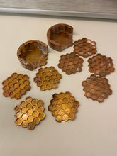 Load image into Gallery viewer, Resin Honeycomb Coasters &amp; Holder
