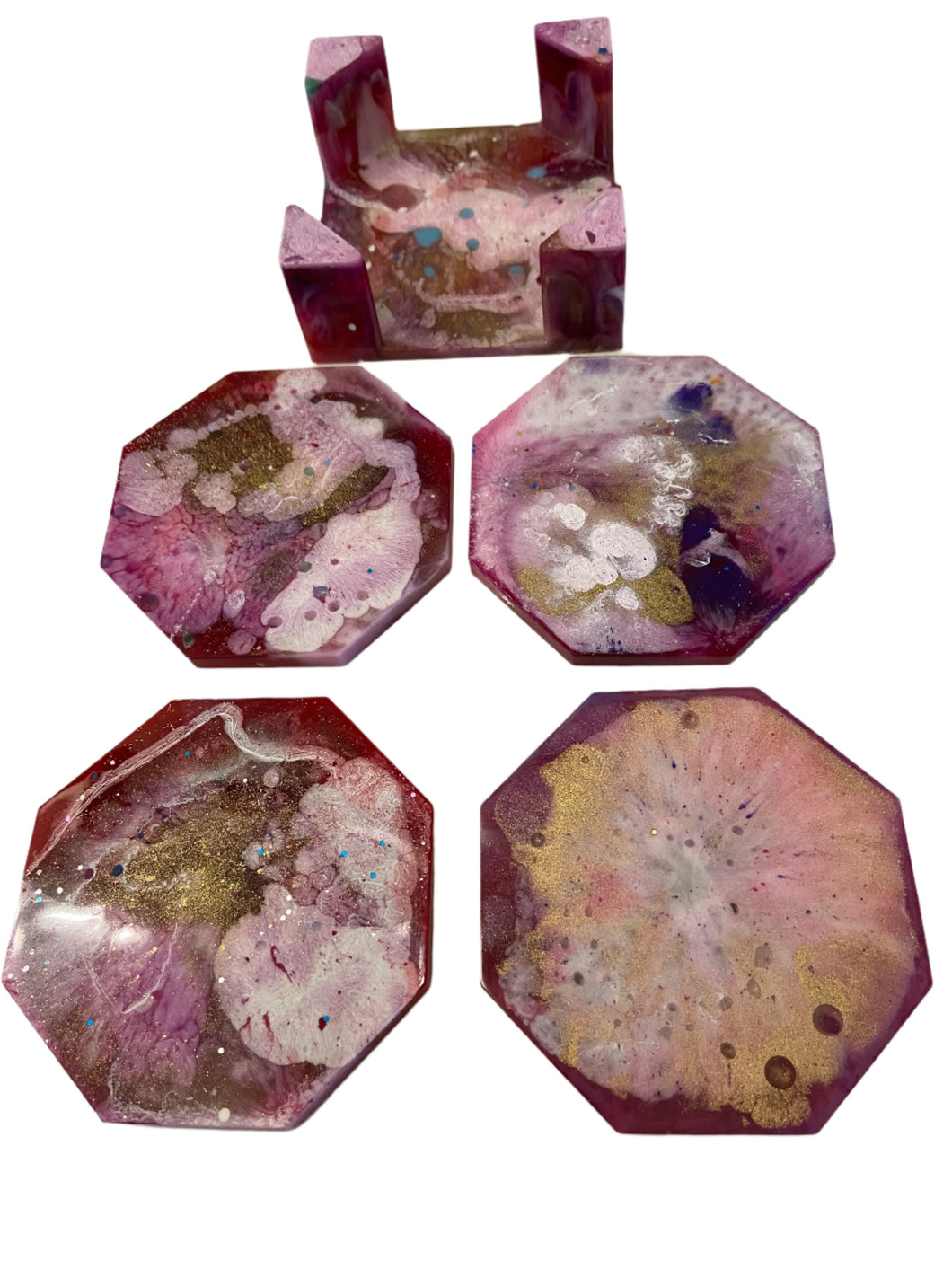 Resin Coasters & Holder
