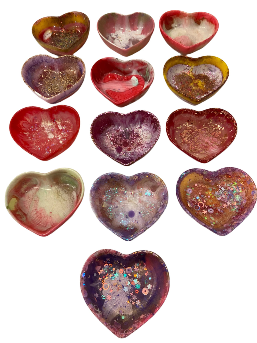 Resin Heart Trinket Dishes
