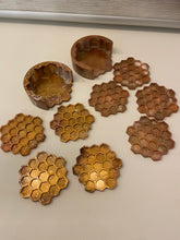 Load image into Gallery viewer, Resin Honeycomb Coasters &amp; Holder
