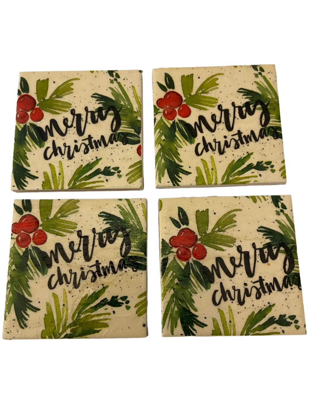 Christmas Ceramic & Decoupage Coasters