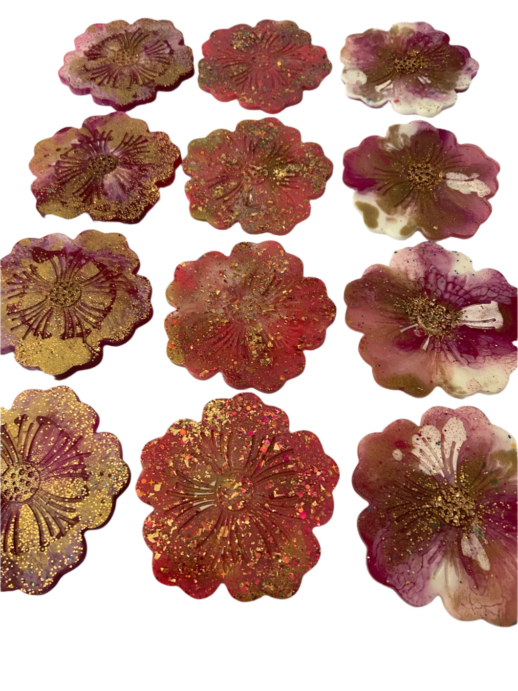 Resin Hibiscus Coasters