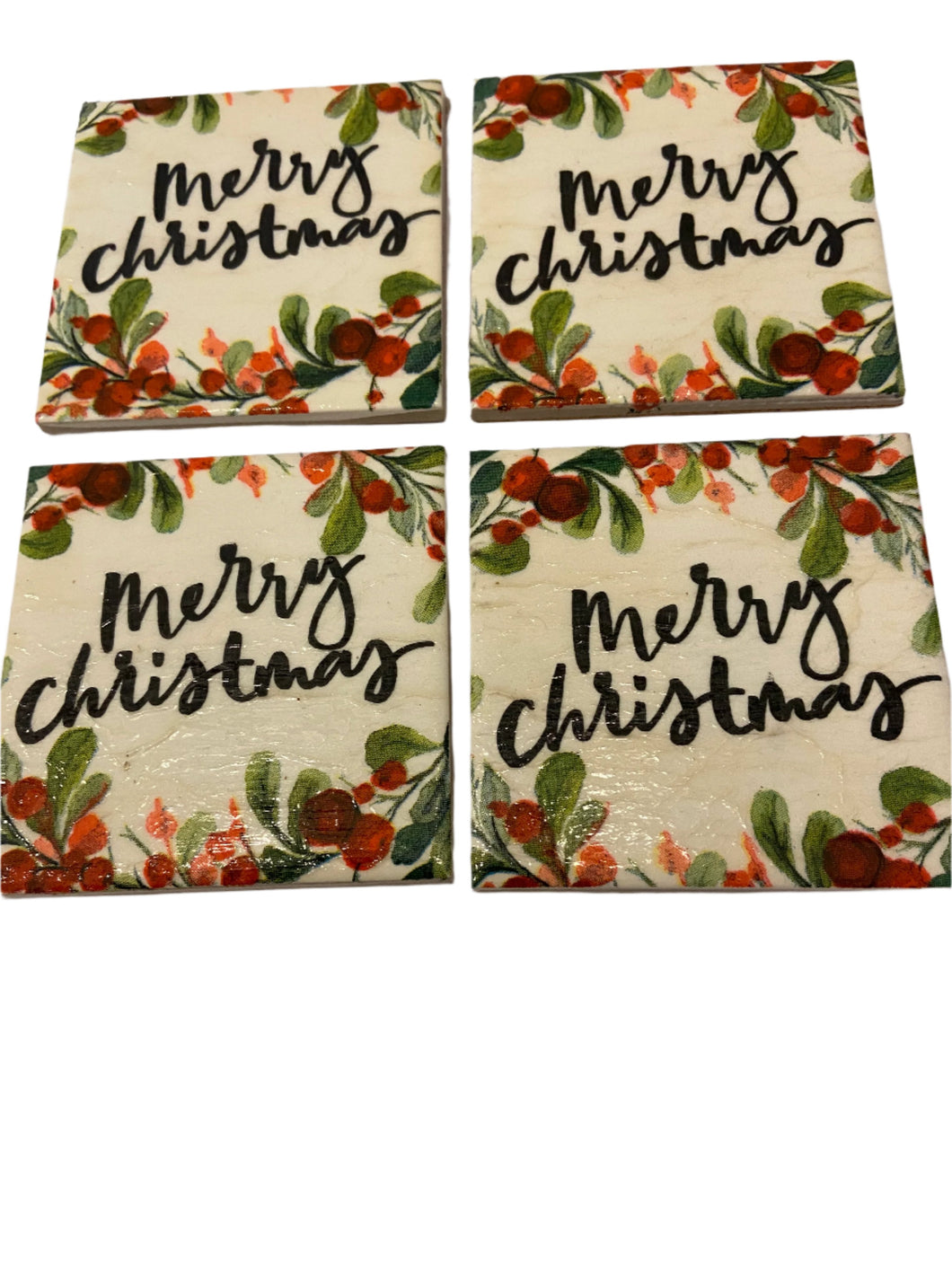 Christmas Ceramic & Decoupage Coasters