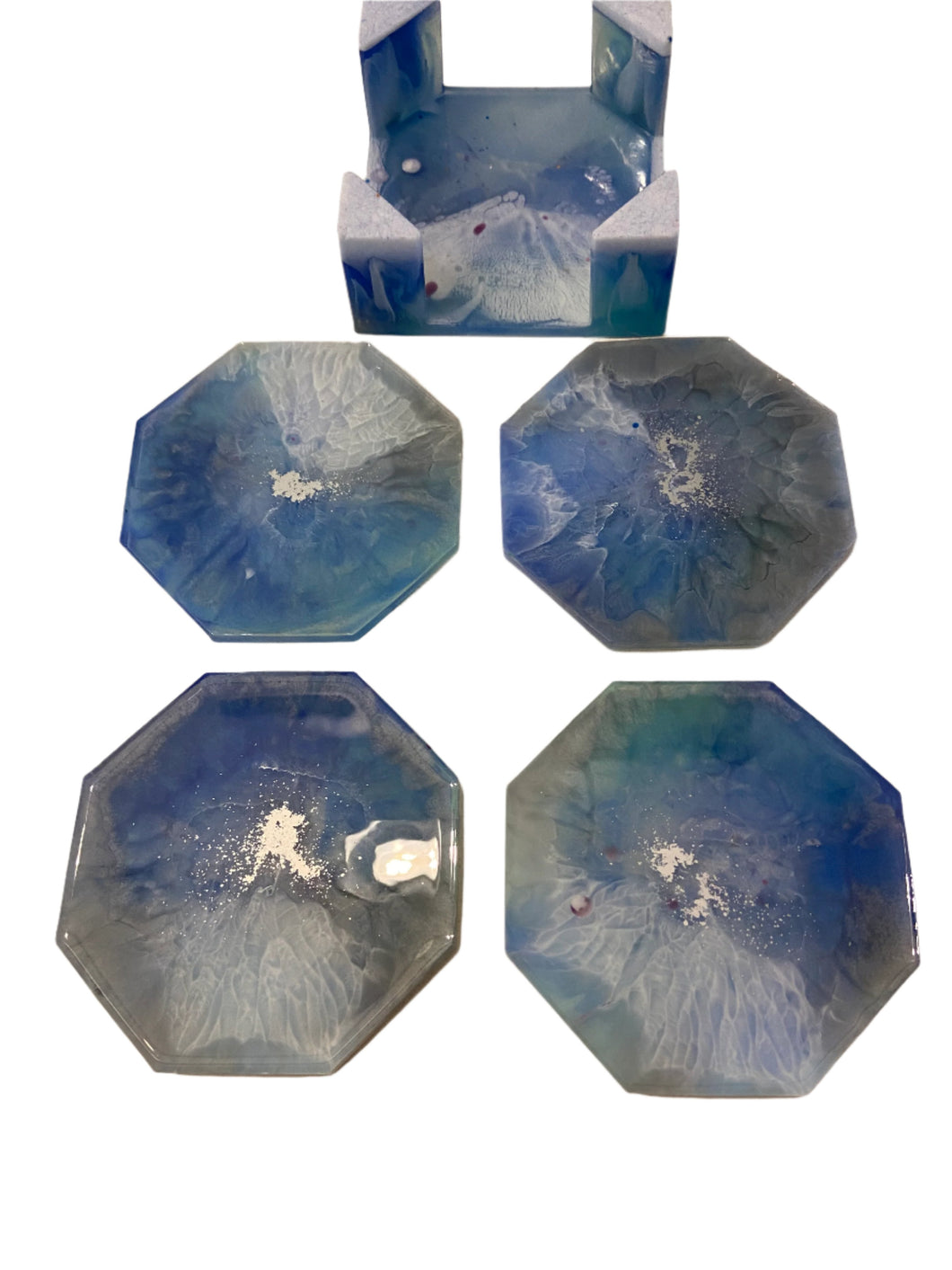 Resin Coasters & Holder