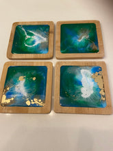 Load image into Gallery viewer, Resin &amp; Bamboo Coasters
