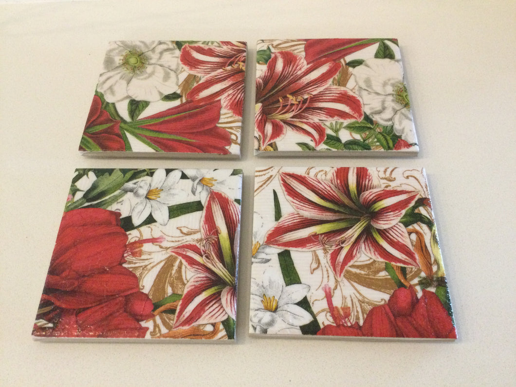 Christmas Ceramic & Decoupage Coasters