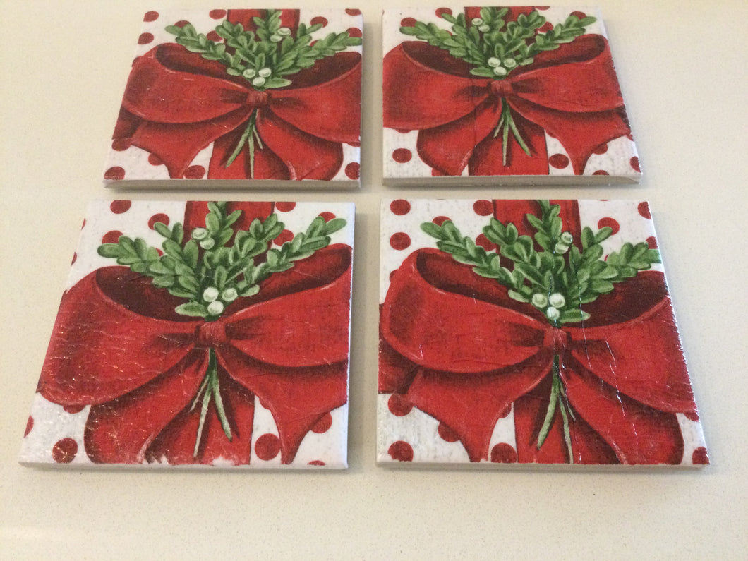 Christmas Ceramic & Decoupage Coasters