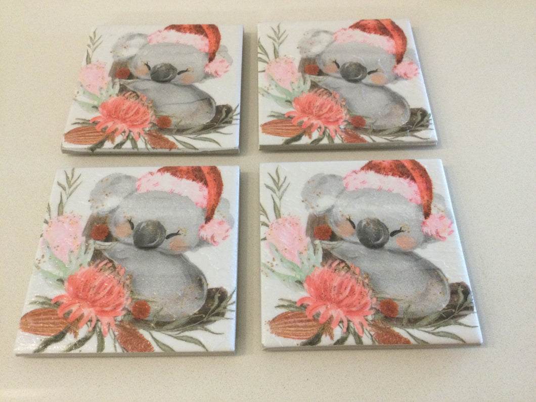 Christmas Ceramic & Decoupage Coasters