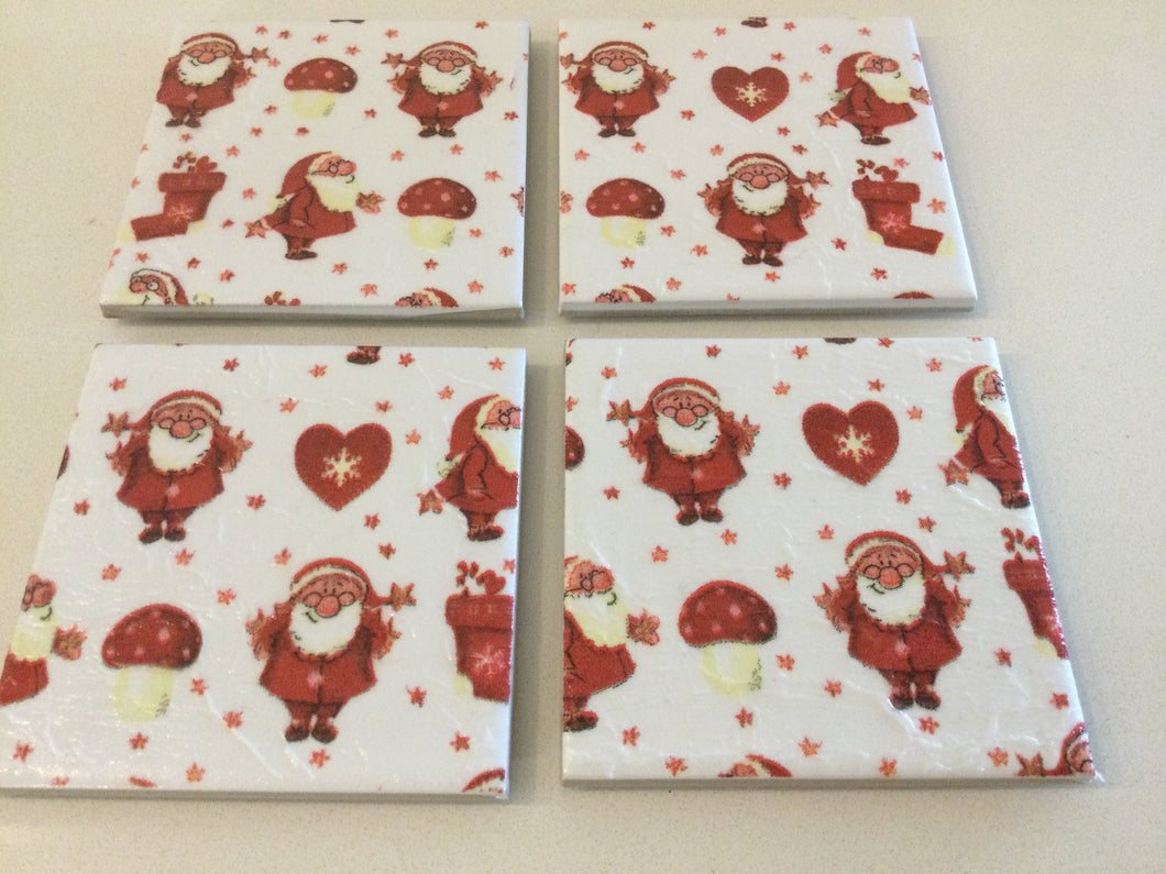 Christmas Ceramic & Decoupage Coasters