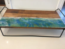 Load image into Gallery viewer, Resin &amp; Acacia Wood Serving Board on Stand
