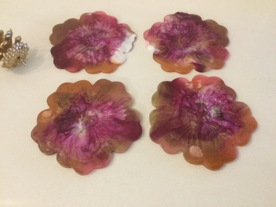 Resin Flower Coasters