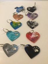 Load image into Gallery viewer, Resin Heart &amp; Paw Keyrings

