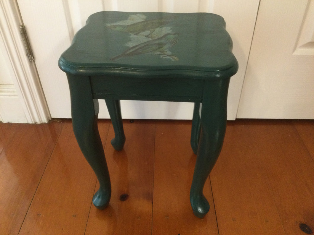 Emerald Green with Birds Small Table