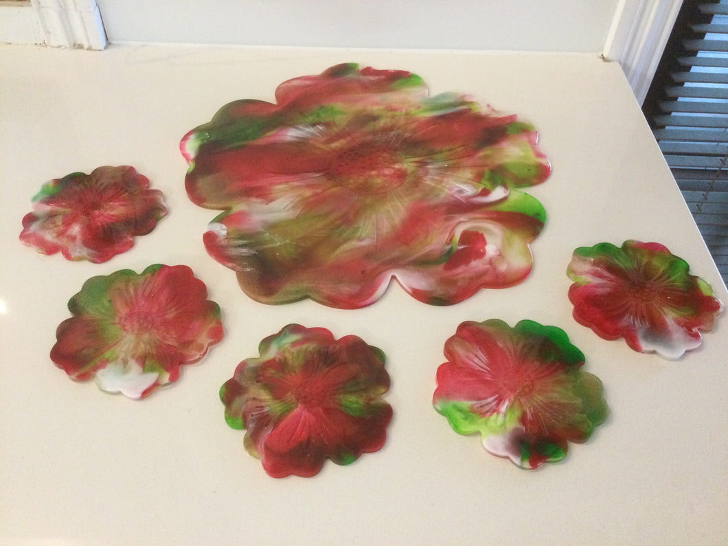 Resin Flower Small Coasters & Centrepiece Coaster