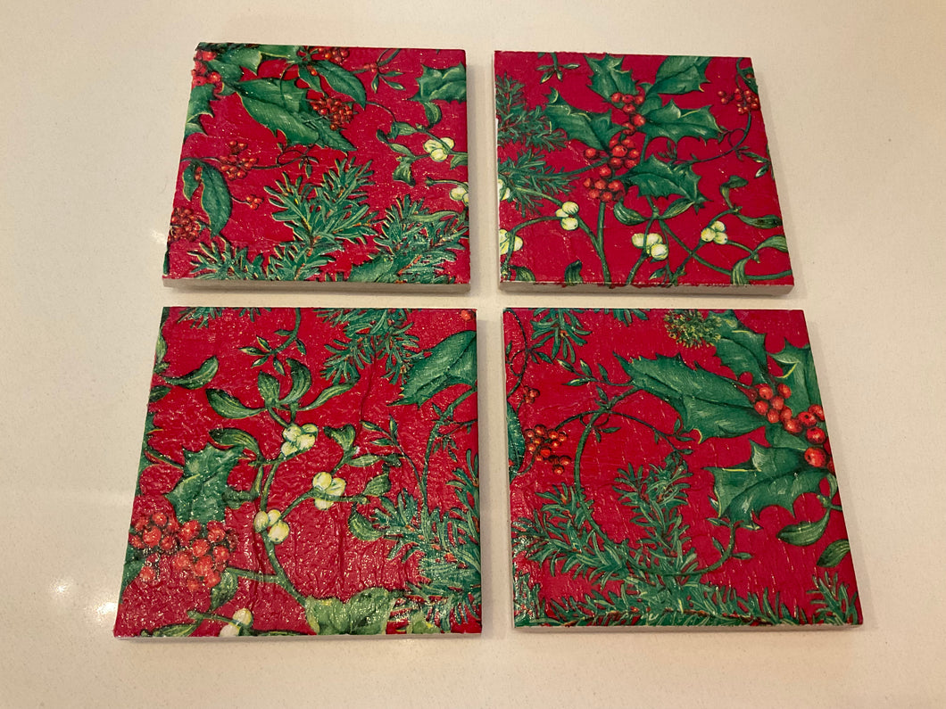 Christmas Ceramic & Decoupage Coasters