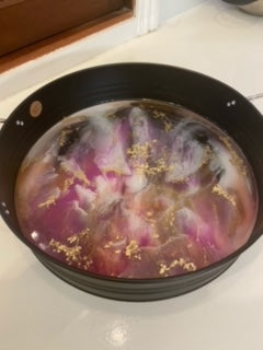 Resin Serving Tray (Black & Wooden Handles)