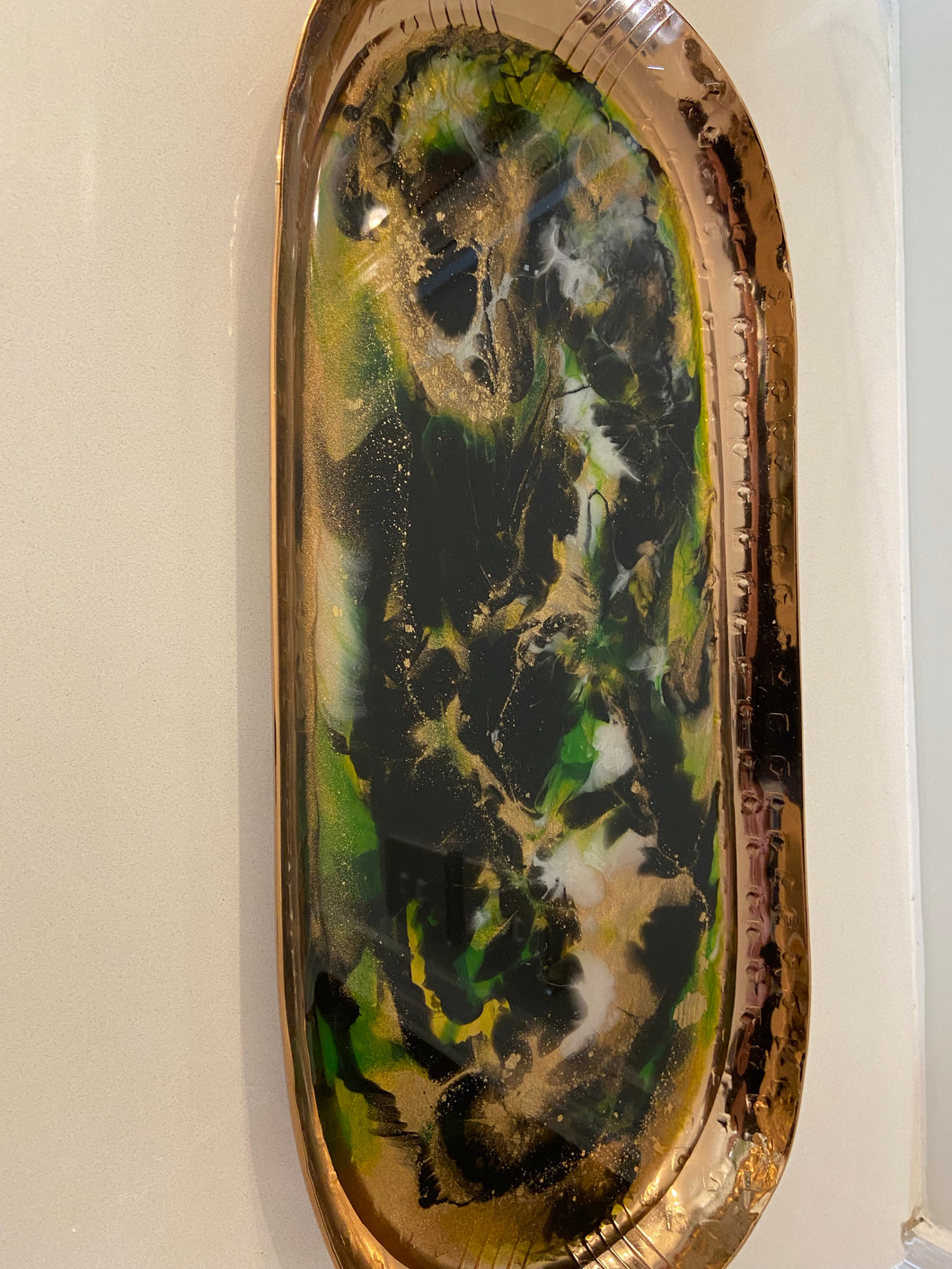 Copper Metal & Resin Tray