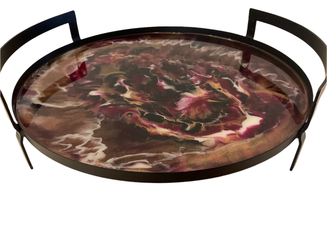Resin & Black Metal Tray