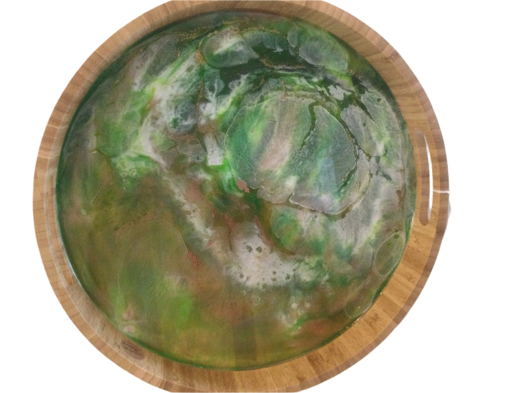 Resin & Bamboo Tray