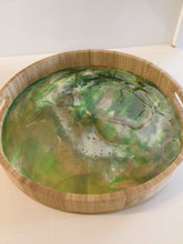 Load image into Gallery viewer, Resin &amp; Bamboo Tray
