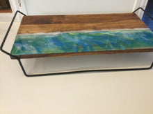 Load image into Gallery viewer, Wood &amp; Resin Serving Tray with Handles
