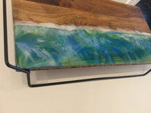 Load image into Gallery viewer, Wood &amp; Resin Serving Tray with Handles

