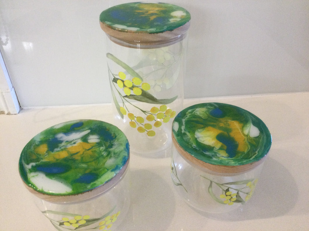 Glass, Bamboo & Resin Canisters