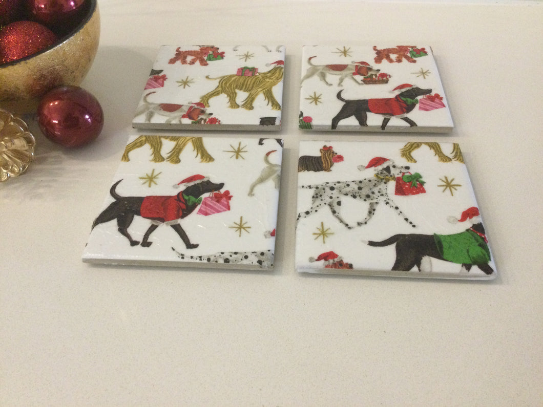 Christmas Ceramic & Decoupage Coasters