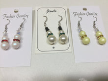 Load image into Gallery viewer, Swarovski Pearl &amp; Crystal Christmas Snowman Earrings
